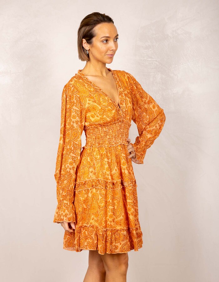 Ibana kort kleed oranje