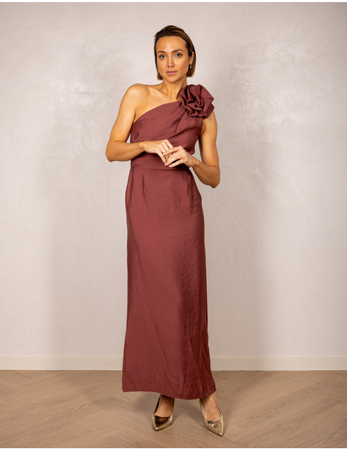 Nxi By Oni Onik lang kleed bordeaux