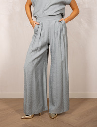 Groene wijde broek met hoge taille