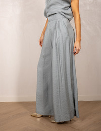 Groene wijde broek met hoge taille