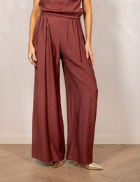 Bordeaux wijde broek met hoge taille