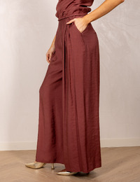 Bordeaux wijde broek met hoge taille
