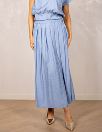 Lange rok met plooien en elastische taille