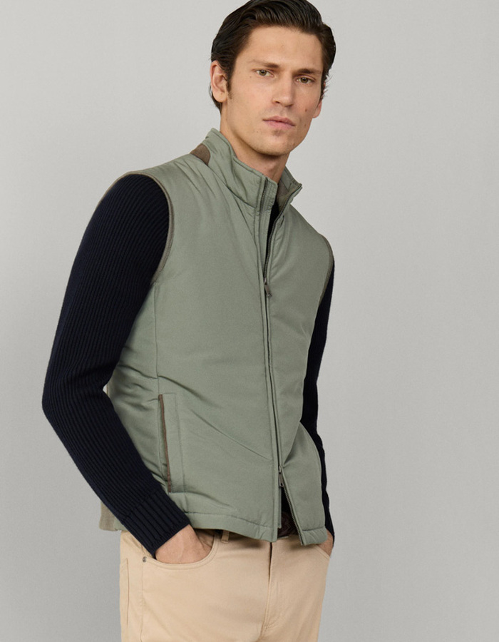 Windsor gilet in stone green