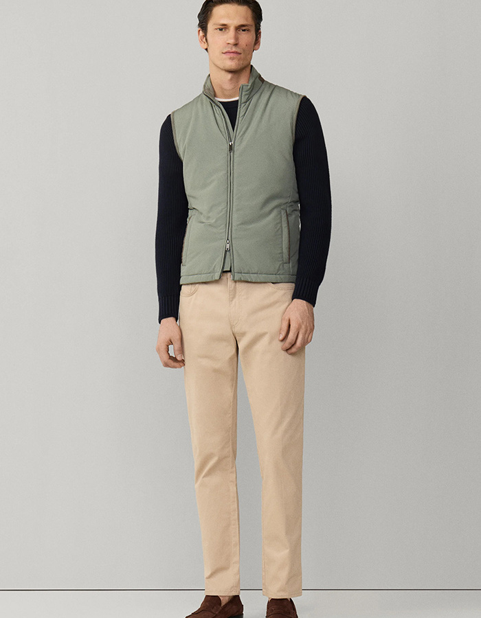 Windsor gilet in stone green