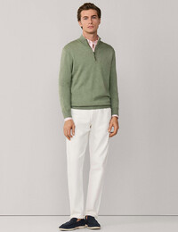 Katoen-zijde trui met halve rits