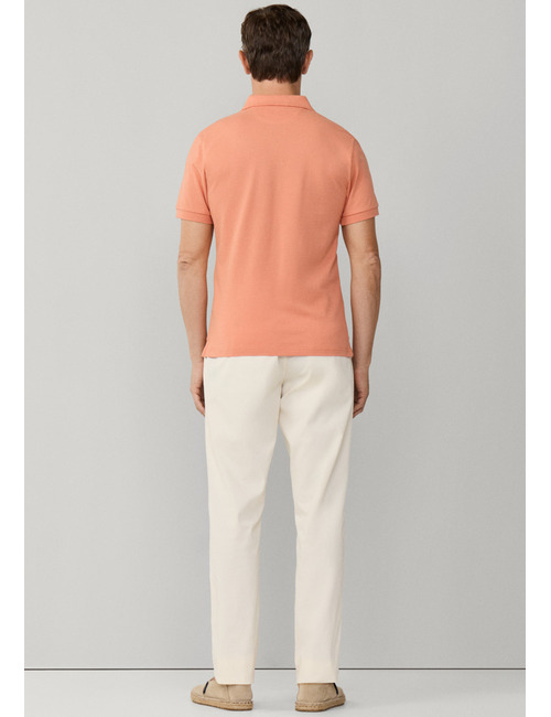 Slim fit piqué poloshirt met korte mouwen in sunset orange