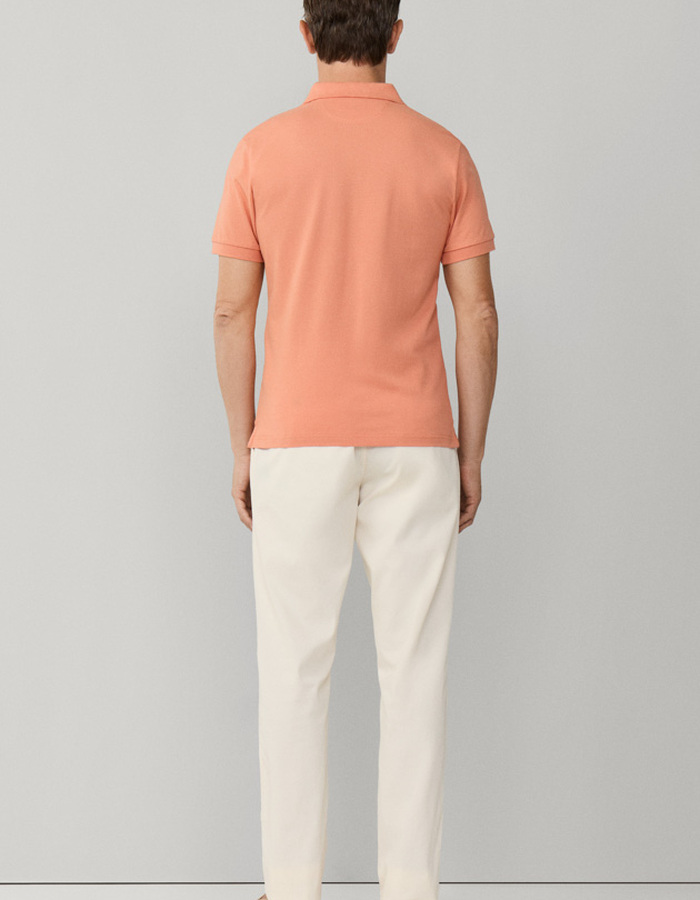 Slim fit piqué poloshirt met korte mouwen in sunset orange