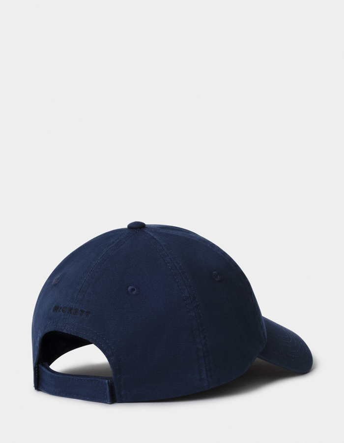 Gewassen pet met geborduurd logo in navy