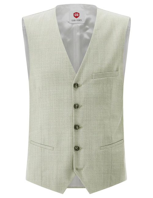 CG Plum slim fit gilet zonder revers – lichtgroen