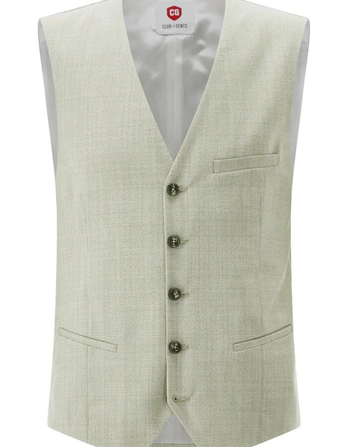 CG Plum slim fit gilet zonder revers – lichtgroen