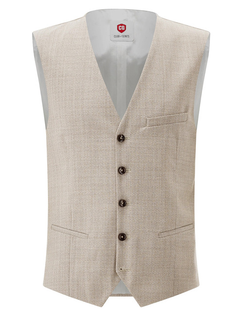 CG Plum slim fit gilet zonder revers – beige