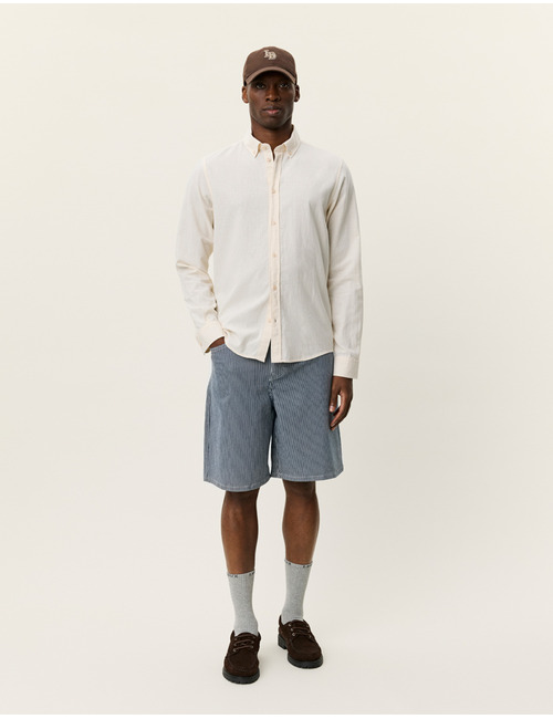 Konrad katoen linnen hemd in eggnog white