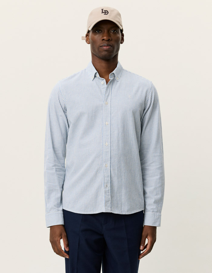 Konrad gestreept katoen linnen hemd in allure