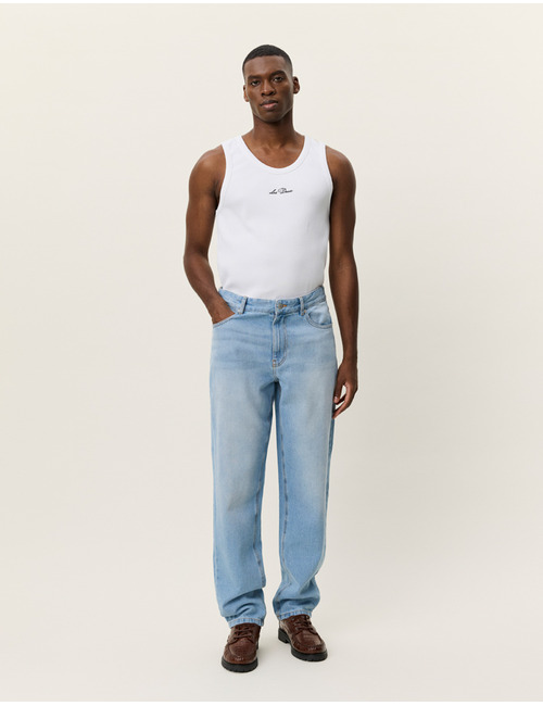 Loose fit Ryder washed denim jeans in light indigo wash