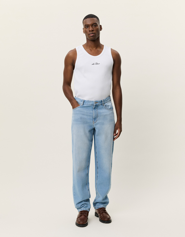 Loose fit Ryder washed denim jeans in light indigo wash