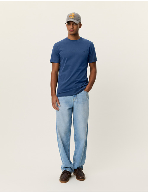 Norregaard contrast T-shirt in dark denim blue