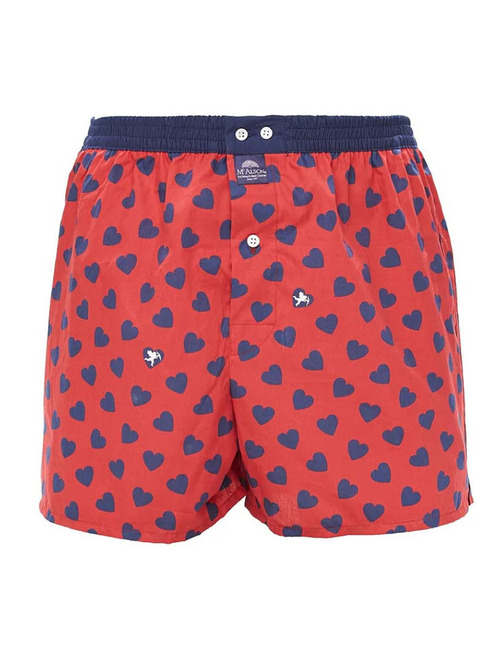 Boxershort met hartjesprint in valentine red