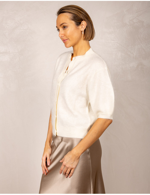 Herzen's korte mouw gilet ecru