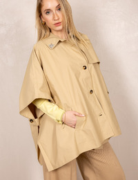 Poncho met decoratieve kraagdetails
