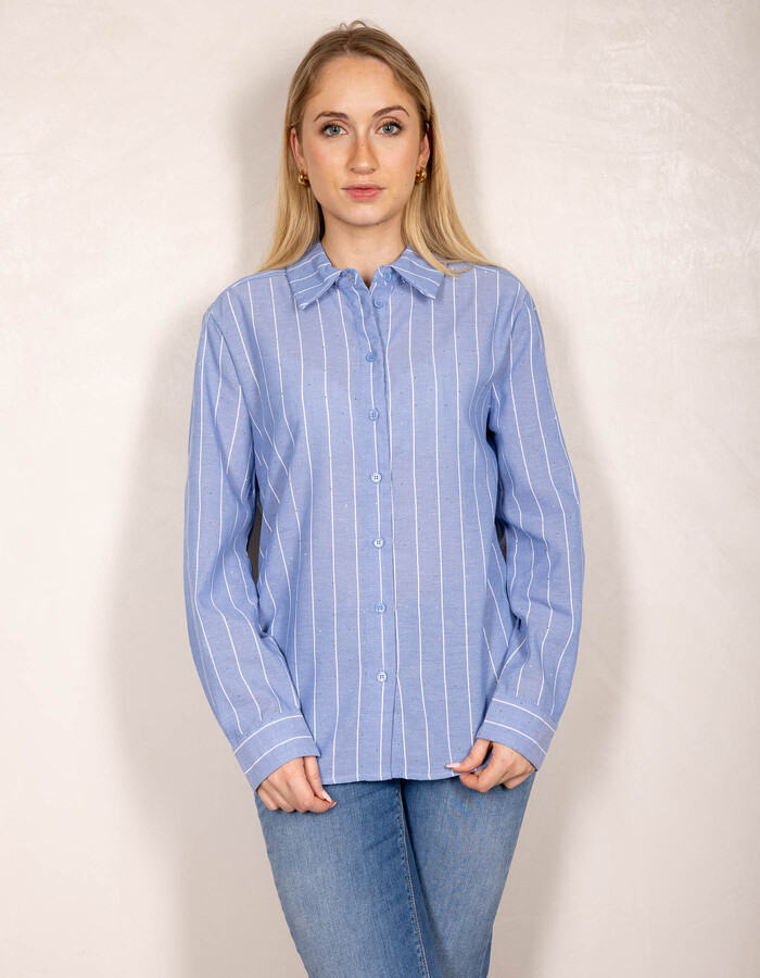 Freequent lange mouw bloes blauw