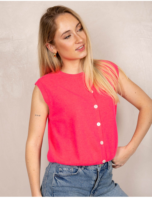 Lalotti gilet zonder mouw roze
