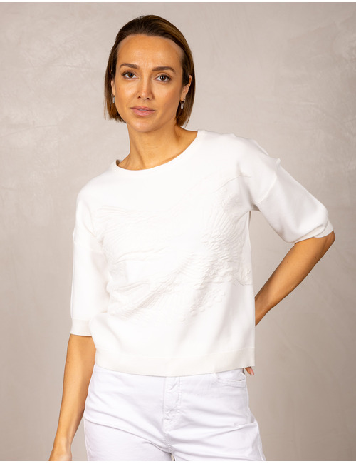 Leo & Ugo korte mouw pull wit