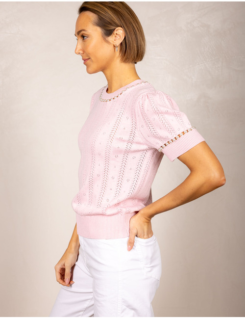 Leo & Ugo korte mouw pull roze