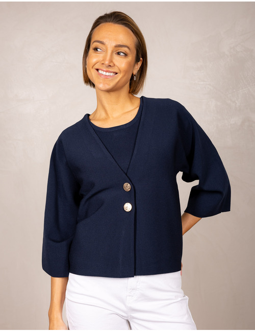 Leo & Ugo 3/4 mouw pull navy