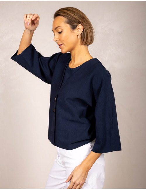 Leo & Ugo 3/4 mouw pull navy