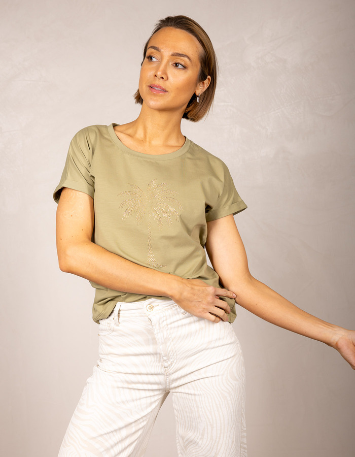 Leo & Ugo t-shirt korte mouw kaki