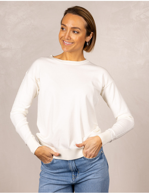 Due Amanti lange mouw pull wit