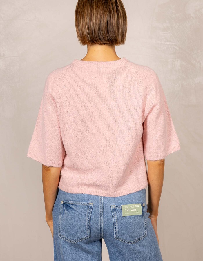 Due Amanti korte mouw pull roze