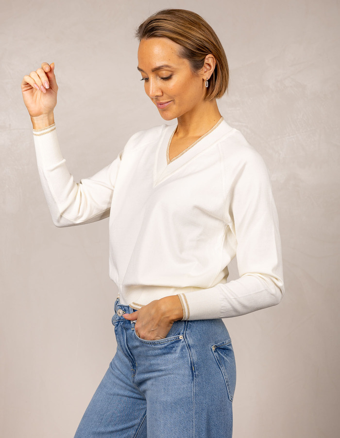 Due Amanti lange mouw pull wit