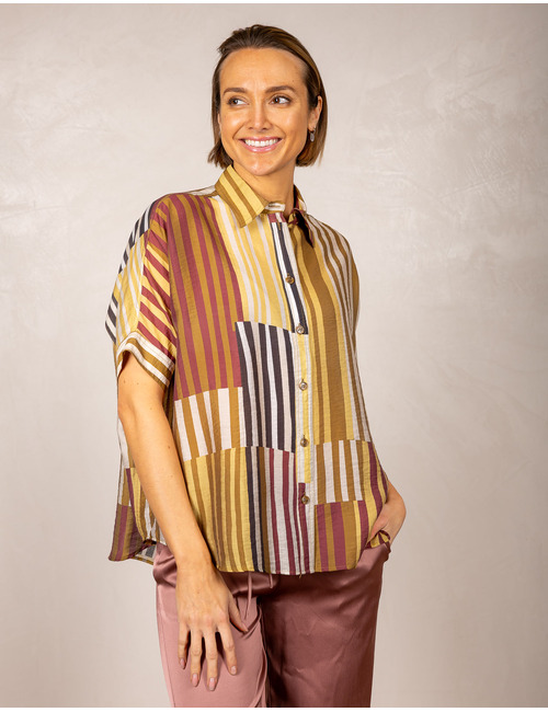 Gestreepte blouse met boxy fit