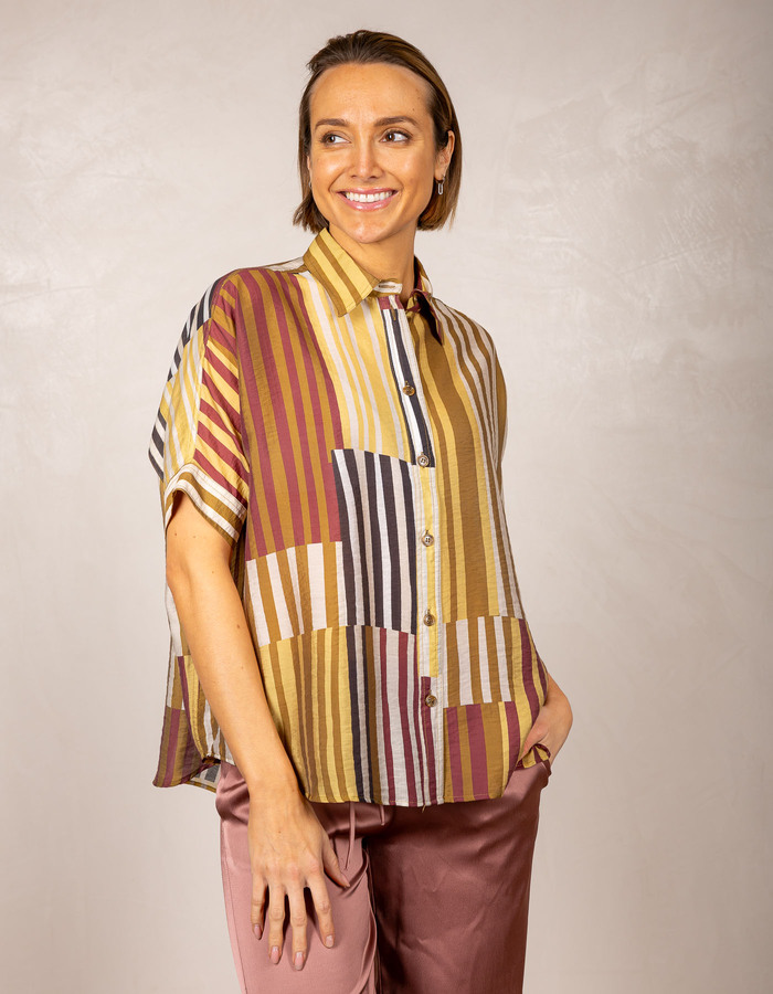 Gestreepte blouse met boxy fit