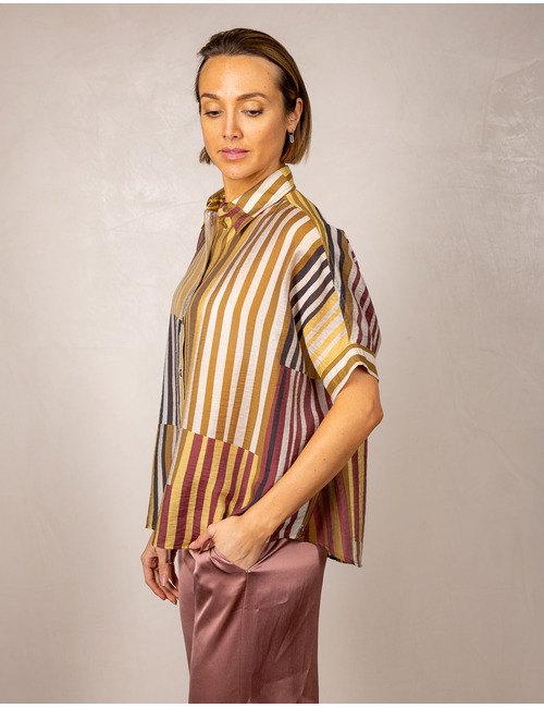 Gestreepte blouse met boxy fit