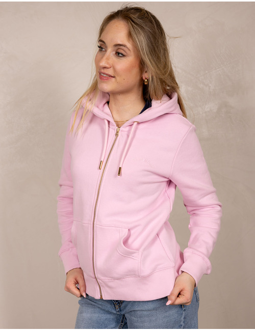 Roze hoodie met ritssluiting