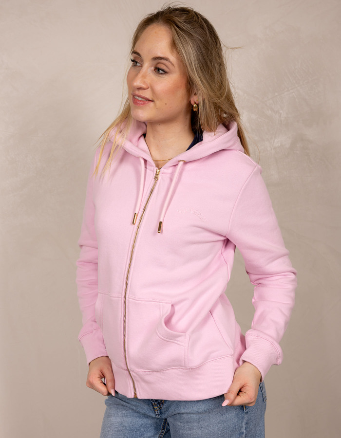 Roze hoodie met ritssluiting