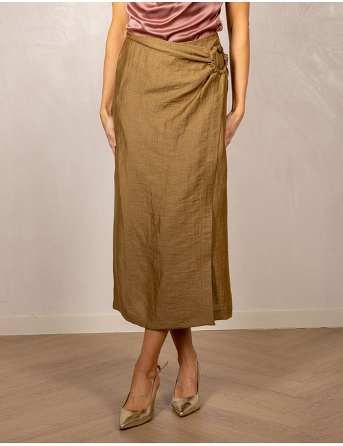 Linnen paréo rok met circulair motief