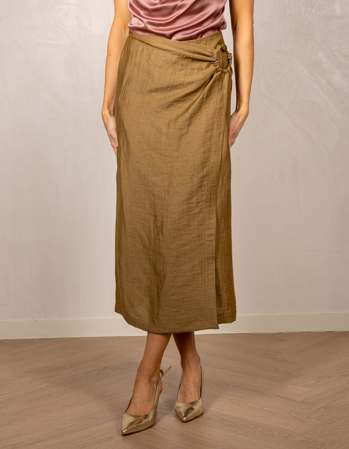 Linnen paréo rok met circulair motief