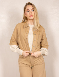 Denim shirt met korte mouwen en print