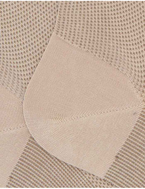 Heren sokken van fil d’Ecosse met caviarmotief in beige