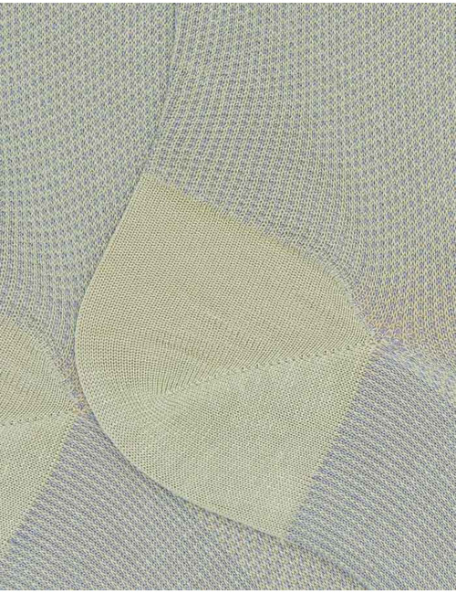 Heren sokken van fil d’Ecosse met caviarmotief in vert sauge en bleu antarctique