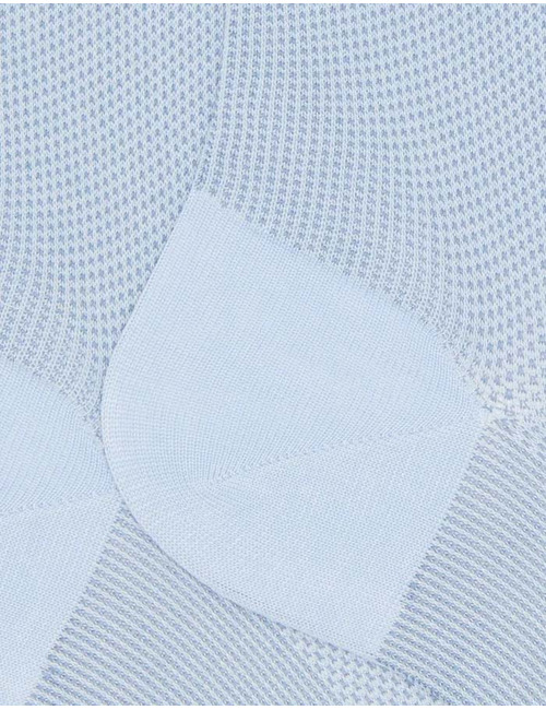 Heren sokken van fil d’Ecosse met caviarmotief in bleu vague en bleu antarctique