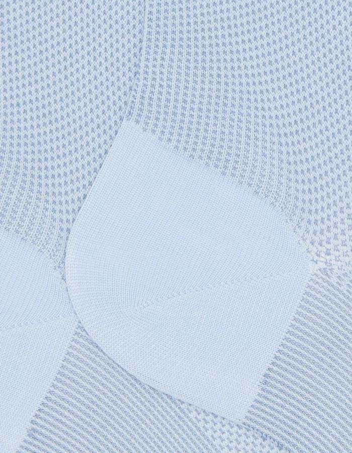 Heren sokken van fil d’Ecosse met caviarmotief in bleu vague en bleu antarctique