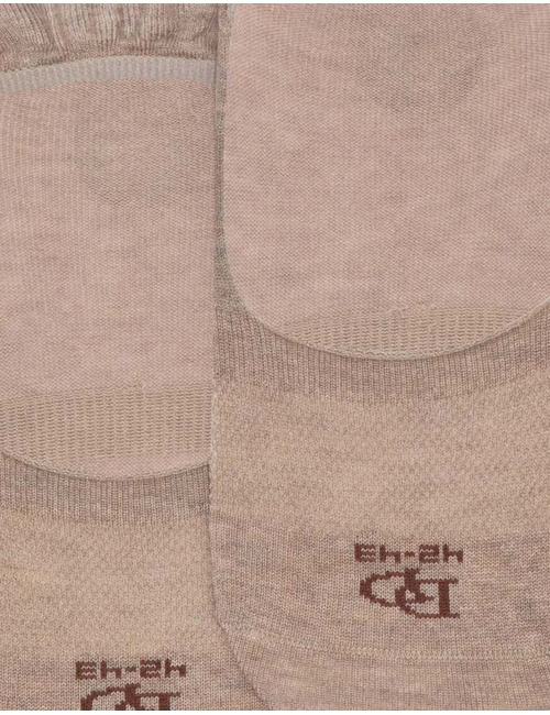 Onzichtbare herensokken in fil d’écosse met antislip in beige