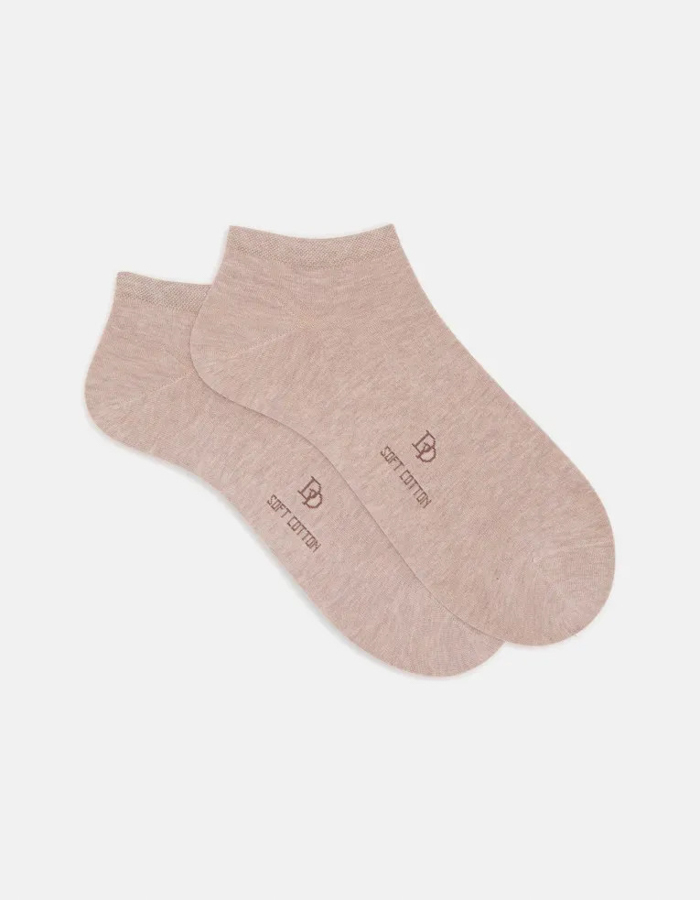 Heren enkelsokken soft cotton in beige