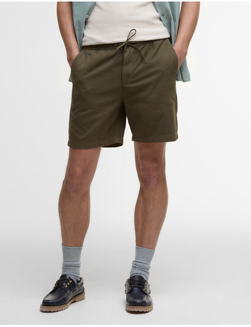 Washed oxford relaxed short in uniform green