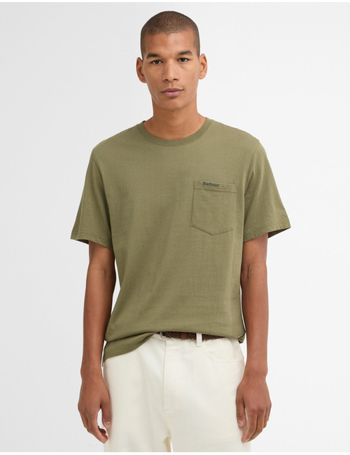 LANGDON POCKET T SHIRT GREY OLIVE